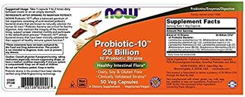 Now Probiotic-10 25 Billion, 50 Count (Pack of 2) in Kuwait