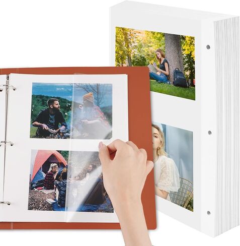 60 PCS Photo Album Self Adhesive Pages, Photo Album Pages for 3 Ring Binder Double Sided Photo Album Refill Pages Photo Mounting Sheets Fits 8x10-8.5 x 11 Photos in Saudi Arabia