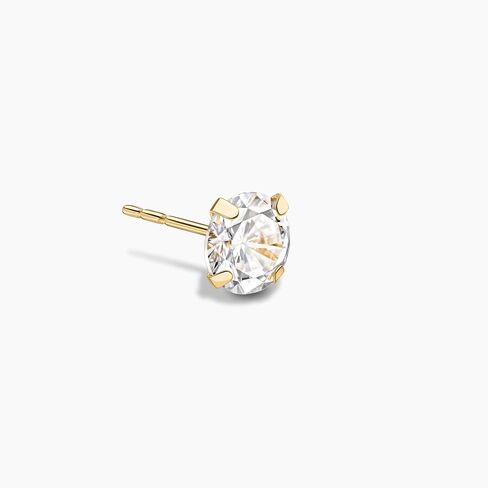 14K Yellow Gold Cubic Zirconia Single/Pair Stud Earrings, 4mm-6mm Cubic Zirconia, Soft Silicone Gold Back, Stud Earrings For Women, Minimalist Jewelry, Gift For Her, Jewelry For Women in Saudi Arabia