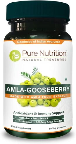 Pure Nutrition Amla Extract 1000mg. (Equivalent to 8000mg Amla Fruit Powder) Non GMO | 120 Veg Caps. in Kuwait