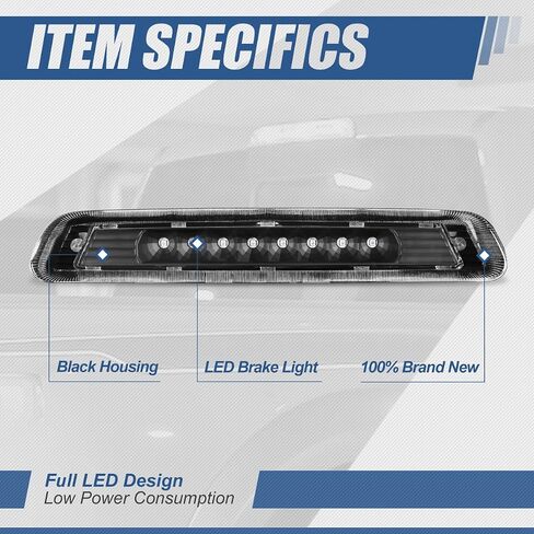 Auto Dynasty - بدون سبويلر خلفي عالي التركيب، مصباح فرامل LED ثالث متوافق مع Toyota 4Runner 03-09، غطاء من الكروم، عدسة حمراء in Saudi Arabia