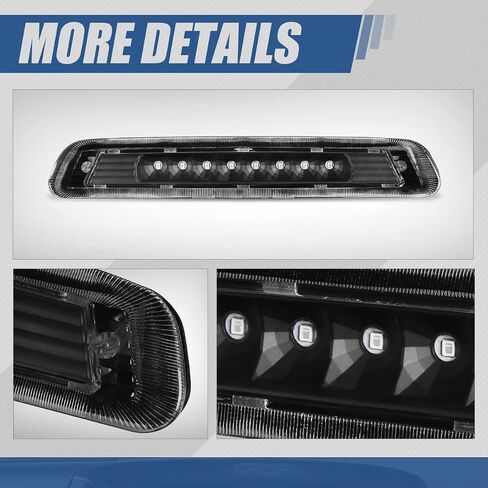 Auto Dynasty - بدون سبويلر خلفي عالي التركيب، مصباح فرامل LED ثالث متوافق مع Toyota 4Runner 03-09، غطاء من الكروم، عدسة حمراء in Saudi Arabia