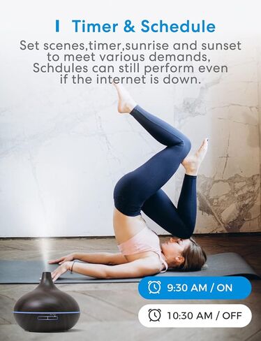 موزع روائح الزيوت العطرية من ميروس، 400 مل ناشر للعلاج العطري مع 4 مؤقتات و7 مصابيح LED ملونة، إيقاف تلقائي بدون ماء، أوضاع رذاذ مزدوجة، ناشرات رائحة بالموجات فوق الصوتية للمنزل والمكتب in Kuwait