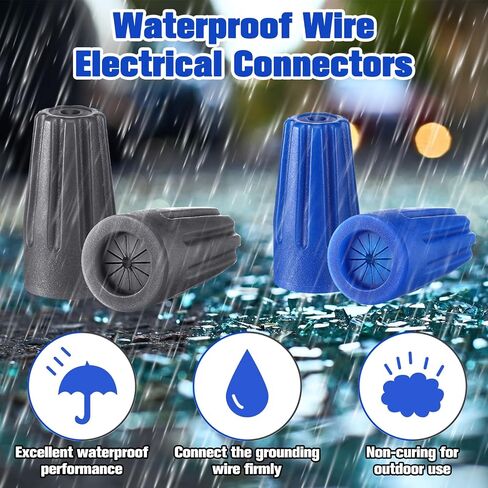 Hiboom 150 قطعة سلك مقاوم للماء موصلات كهربائية في الهواء الطلق موصلات كهربائية 22AWG-12AWG سلك كابل موصل أفقي (أزرق، 0.91 × 0.47 بوصة) in Kuwait