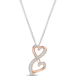 0.1 Ct Diamond Pendant Necklace for Women, 18K Gold Plated 925 Sterling Silver Butterfly, Lotus Flower, Heart or Star Diamond Necklace, April Birthstone Jewelry Gifts, 18"+2" Extender
