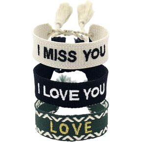 COLORFUL BLING 3 Pcs Woven Friendship Wrap Bracelets Fashion Handmade Macrame Bracelet Pulseras Tejidas para Mujeres Hand-Knitted Wrap Bracelets for Women Lovers