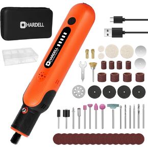 مجموعة أدوات دوارة هارديل 8 فولت لاسلكية مع 65 قطعة ملحقات، أداة دوارة كهربائية بـ 5 سرعات متغيرة، بطارية قابلة لإعادة الشحن، شحن من النوع C، للطحن والحفر والقطع والصنفرة والنحت والتلميع وما إلى ذلك in Kuwait