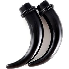Black Acrylic Ears Stretching Talon Claw Tapers Plugs Piercing 2Pcs