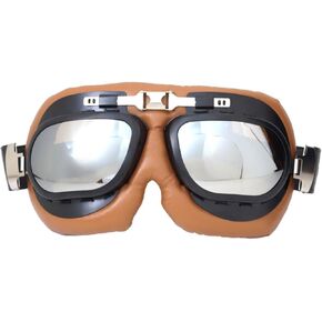 Motorcycle Goggles Vintage Aviator Pilot Style Cruiser Scooter Motocross Goggle for Men, Women,Adults