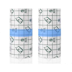 2 PCS Transparent Stretch Adhesive Bandage, 4 Inch x 10.94 Yard - Waterproof Clear Film Dressing Bandages, Adhesive Bandages Shower Shield Dressing Tape for Tattoos Swimming Showering in Kuwait