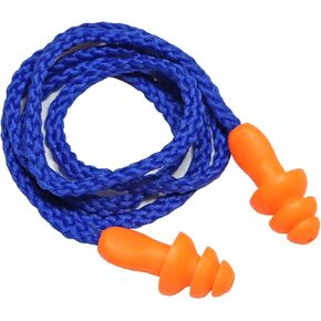 25 Pairs Corded Ear Plugs Soft Silicone Reusable Earplugs Noise Cancelling for Hearing Protection, Sleeping (Blue)