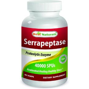 Best Naturals Serrapeptase 40000 SPUs 90 Vcaps (90 Count (Pack of 1))