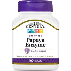 American Health Papaya Enzyme with Chlorophyll - 100 Chewable Tablets - Promotes Nutrient Absorption - Non-GMO, Vegan, Gluten Free - 33 Servings