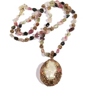 Boho Necklaces for Women/Men Trendy,24/32/35/36 Inch Natural Stone Beaded Long Pendant Necklaces for Womens,Handmade Bohemian Fashion Chakra Chunky Statement Charm Necklace Jewelry Gift