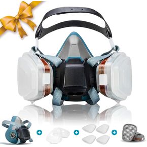 Full Face Respirаtor Reusable,Full Face Wide Field of View,Protection for Painting, Machine Polishing, Welding
