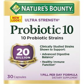 Nature's Bounty Ultra Strength Probiotic 10 140 Capsules - New Improved Formula