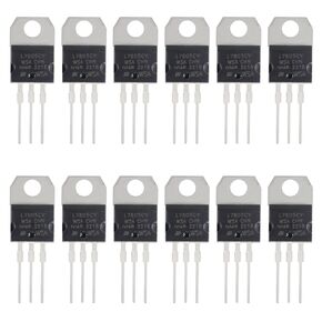 12Pcs L7805CV IC Positive Voltage Regulator Output 5V 1.5A L7805 Three-Terminal Regulator 3Pin for Regulated Power Supply Limiting Circuit