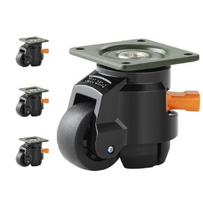 VEVOR Heavy Duty Leveling Caster Set, 4 – Pack 2.5" Self Leveling Casters, 4400LBS Max Loading Capacity, 1.2" x 1.38" Machine Casters Stem, for Moving Industry Equipment, Workbench, Shelves