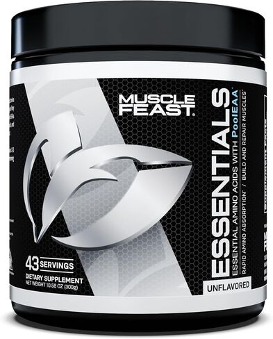 Muscle Feast Vegan Essential Amino Acid Powder All Natural No artificial Ingredients Post Workout Recovery and Intra-Training Drink, Citrus Sunrise, 300g in Saudi Arabia