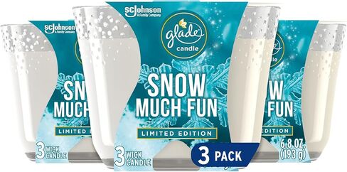 Glade Candle Apple of My Pie, Fragrance Candle Infused with Essential Oils, Air Freshener Candle, 3-Wick Candle, 6.8oz, 3 Count in Kuwait