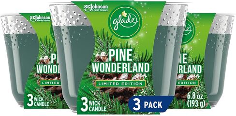 Glade Candle Apple of My Pie, Fragrance Candle Infused with Essential Oils, Air Freshener Candle, 3-Wick Candle, 6.8oz, 3 Count in Kuwait
