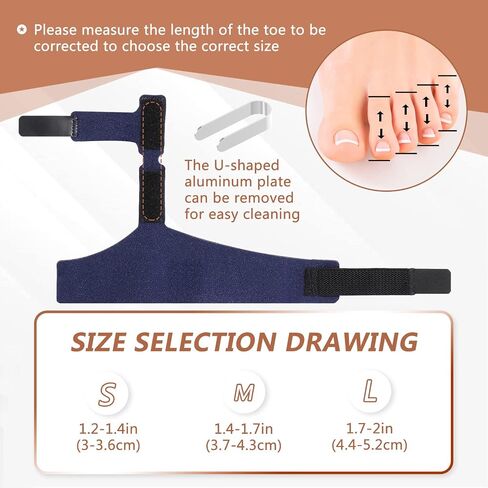 Toe splint, Hammer Toe Straightener, Toe Corrector for Women & Men, Metal Toe Splint for Broken Toe, Crooked Toe, Curled toe, Claw Toe, Mallet Toe, Bent Toe, Toe Brace Support, S in Saudi Arabia