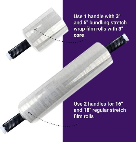 IDL Packaging W-731 موزع غلاف مطاطي لفات أفلام صغيرة بحجم أساسي 3 بوصات - مقبض خفيف الوزن لتقليص غلاف الفيلم مع قبضة مريحة - موزع أفلام بلاستيكي متين بيد واحدة in Saudi Arabia