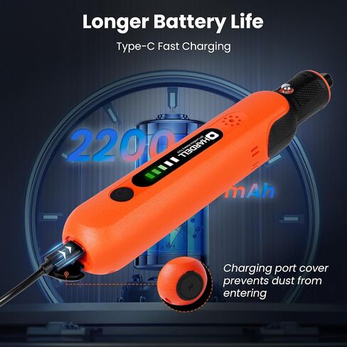 HARDELL 8V Rotary Tool Cordless Kit with 65Pcs Accessories, 5 Variable Speeds Power Rotary Tool, Rechargeable Battery, Type-C Charging, for Grinding, Drilling, Cutting, Sanding, Carving, Polishing,etc in Saudi Arabia