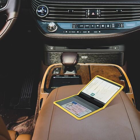 kwmobile Registration and Insurance Holder - Car Document Holder for Vehicle Documents and Cards - Neoprene - Black in Saudi Arabia