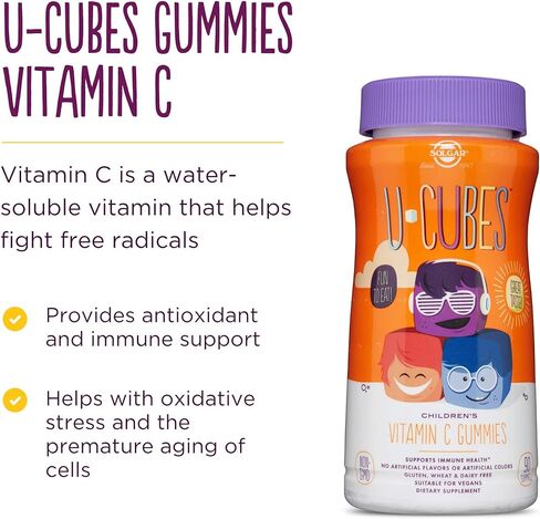 Solgar U-Cubes كالسيوم للأطفال مع فيتامين D3، 60 علكة - 3 نكهات، عصير الليمون الوردي، التوت والفراولة - يدعم صحة العظام والأسنان - غير معدل وراثيًا، خالي من الغلوتين، خالي من منتجات الألبان - 30 حصة in Kuwait