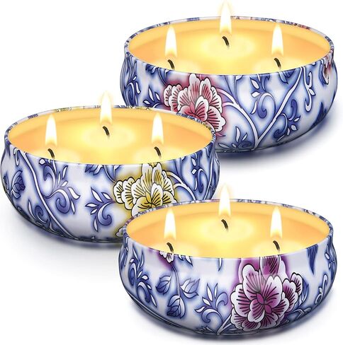مجموعة هدايا شموع معطرة للنساء، 3 × 13.5 أونصة شموع شمع الصويا المعطرة للمنزل، 3 عطور، علاج عطري لتخفيف التوتر، 3 فتائل، حرق نظيف بدون دخان أسود، 75 ساعة حرق لكل واحدة، 3 عبوات in Saudi Arabia