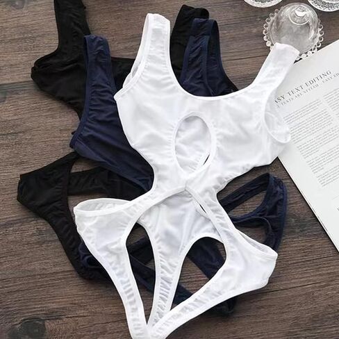 Japanese Style Cute Sexy Perspective One-piece Bodysuit Teddy Lingerie Backless Jumpsuit Babydoll for Women Cosplay in Kuwait