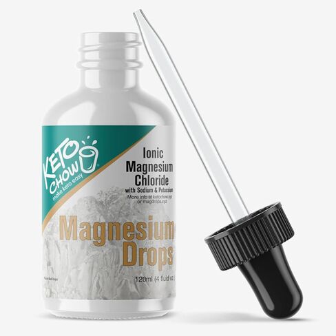 Keto Chow - Magnesium Drops - Ionic Magnesium Chloride w/Sodium, Potassium, Electrolytes - Trace Minerals Drops - Gluten Free, Sugar Free, Keto Friendly - from Utah's Great Salt Lake - 4 Fl Oz in Saudi Arabia