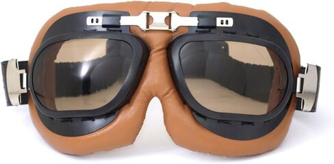 Motorcycle Goggles Vintage Aviator Pilot Style Cruiser Scooter Motocross Goggle for Men, Women,Adults in Saudi Arabia
