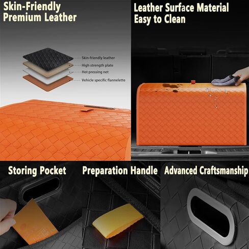 GMQ Car Storage Organizer, Leather Trunk Organizer with Collapsible Storage, Large Capacity for SUV, Truck, MPV (Black, M) in Saudi Arabia