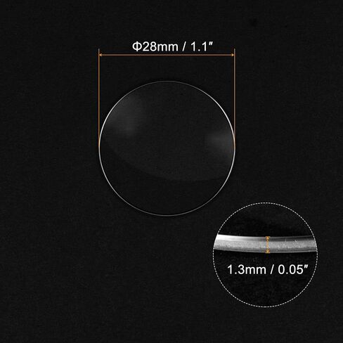 uxcell Watch Glass Sapphire Crystal Lens Single Dome Round 37mm Dia. 1.3mm Edge Thickness Replacement Parts, Clear in Saudi Arabia