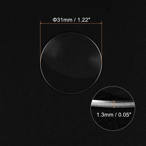 uxcell Watch Glass Sapphire Crystal Lens Single Dome Round 37mm Dia. 1.3mm Edge Thickness Replacement Parts, Clear in Saudi Arabia