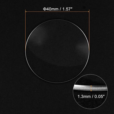 uxcell Watch Glass Sapphire Crystal Lens Single Dome Round 37mm Dia. 1.3mm Edge Thickness Replacement Parts, Clear in Saudi Arabia