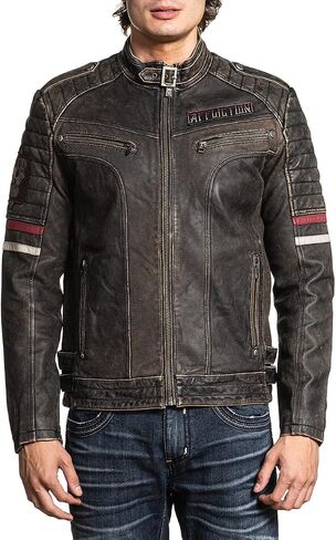 Affliction Men's Velocity Leather Jacket in Kuwait