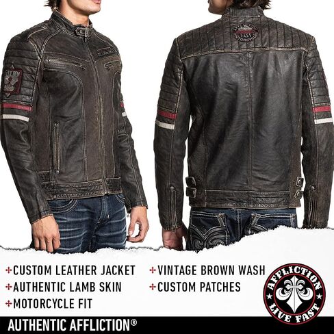 Affliction Men's Velocity Leather Jacket in Kuwait