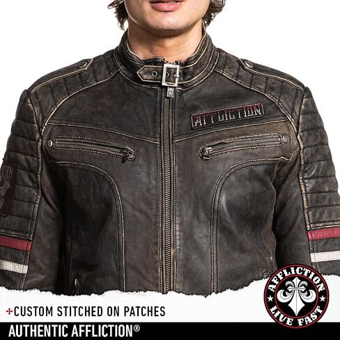Affliction Men's Velocity Leather Jacket in Kuwait
