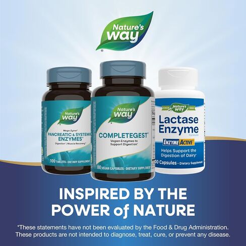 Nature's Way CompleteGest Vegetarian Enzymes Supplement, Helps Digest Food*, 180 Vegan Capsules in Saudi Arabia
