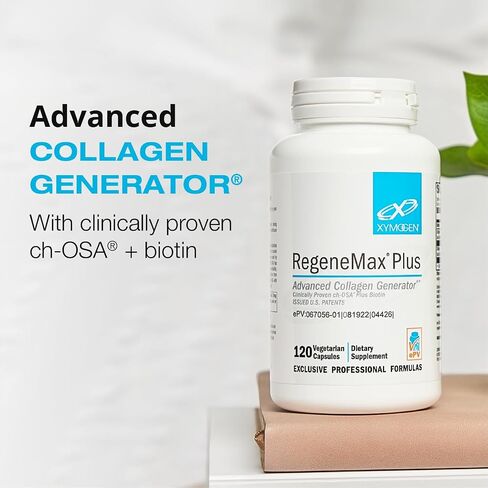 XYMOGEN RegeneMax Plus - مولد الكولاجين المتقدم - حمض أورثوسيليسيك + مكملات البيوتين لدعم المفاصل - يدعم كثافة المعادن الصحية للعظام، وبشرة الشعر والأظافر، ويقلل التجاعيد (120 كبسولة) in Saudi Arabia