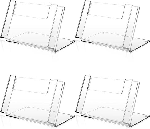 2 Pcs Postcard Acrylic Brochure Holder Organizer 4 x 6 Inch Flyer Display Stand Clear Greeting Card Display Magazine Holder for Card Organizer Desk Table Home Office Menu in Saudi Arabia