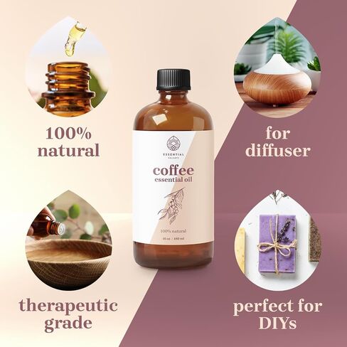 Coffee Essential Oil - Premium Grade 100% Undiluted Essential Oil | for Aromatherapy, Soaps, Lotions, & Candles | Vegan & Cruelty Free (1 Fl Oz) in Kuwait