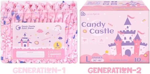 Adult Diapers Pink Printed Diaper Incontinence Underwear Large Overnight Diapers with Tabs 10 Pieces (Medium 28"-38") in Kuwait