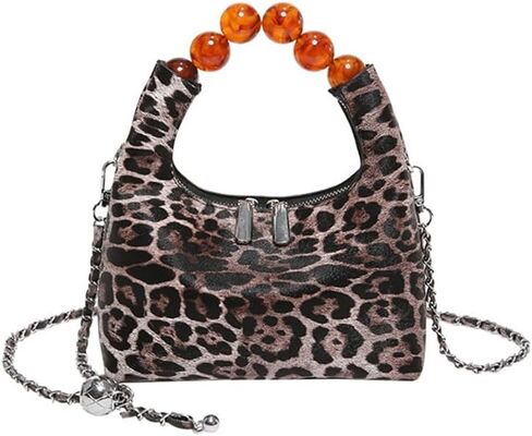 Small Leopard Tote Bag with Chain Cheetah Print Clutch Evening Handbag Women Satchel Leopard Clutch Bag Purse in Saudi Arabia