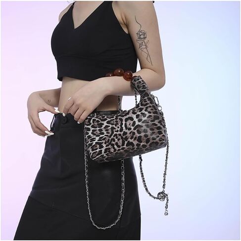 Small Leopard Tote Bag with Chain Cheetah Print Clutch Evening Handbag Women Satchel Leopard Clutch Bag Purse in Saudi Arabia