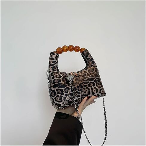 Small Leopard Tote Bag with Chain Cheetah Print Clutch Evening Handbag Women Satchel Leopard Clutch Bag Purse in Saudi Arabia