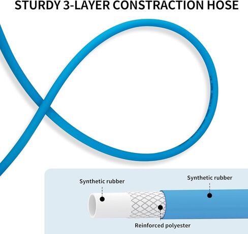 خرطوم هواء مطاطي مقاس 1/4 بوصة × 25 قدمًا مع موصل عالمي، خفيف الوزن، مقاوم للالتواء، مرن، مناسب لجميع الأحوال الجوية، خرطوم ضاغط هواء 300 رطل لكل بوصة مربعة لوظائف الأسقف والأثاث in Kuwait